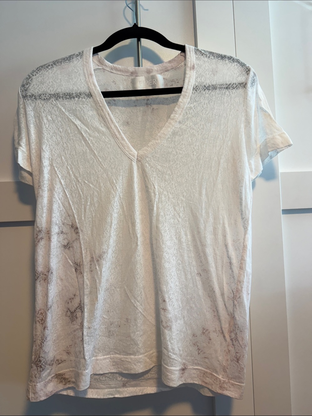 Lightweight White V-Neck Short Sleeve Tee by Z Supply
